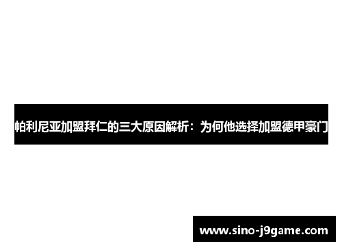 帕利尼亚加盟拜仁的三大原因解析：为何他选择加盟德甲豪门